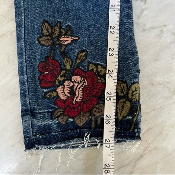 Flying Monkey Platinum skinny ankle distressed embroidered jeans size 26 - Picture 6 of 7